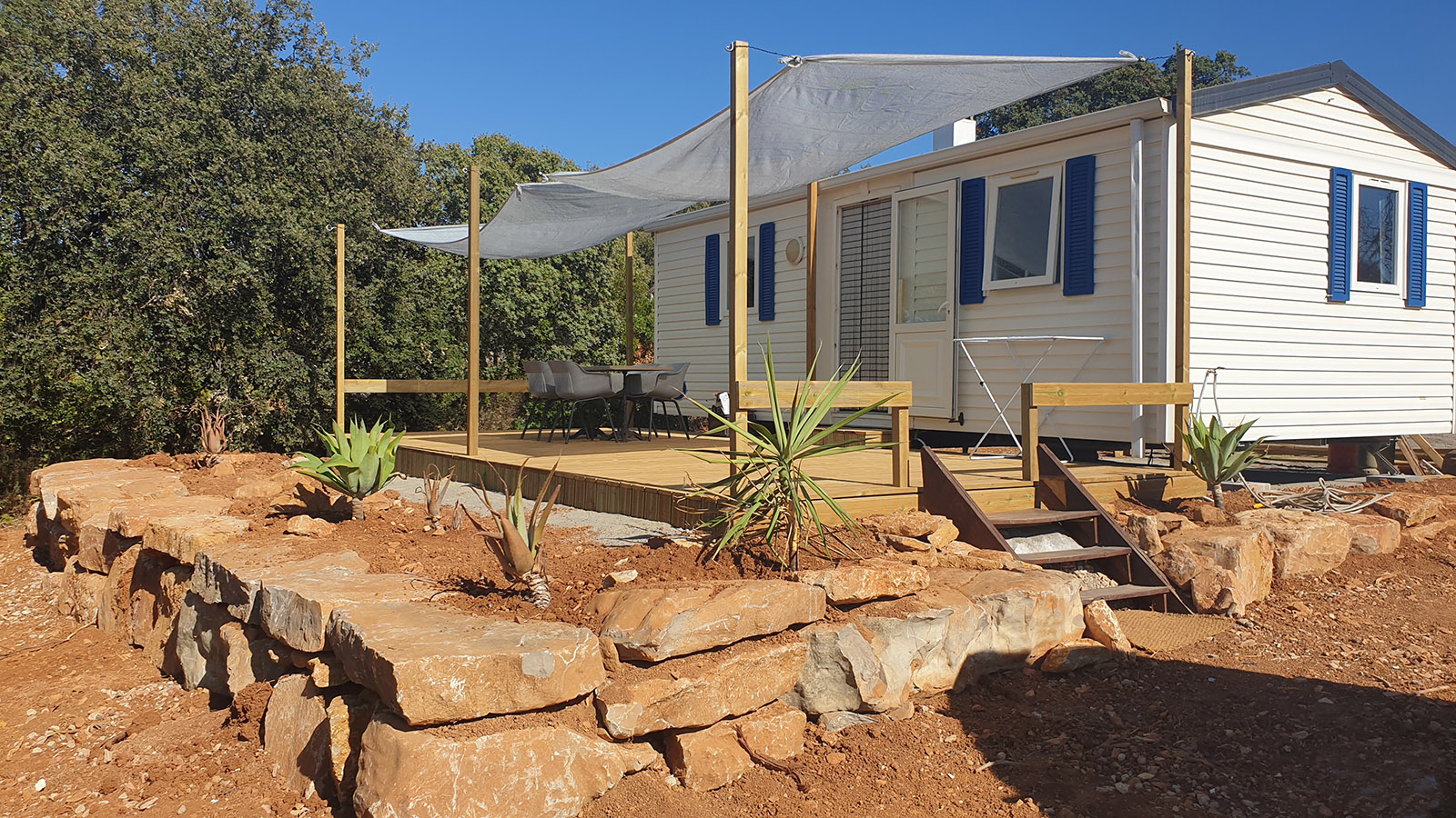 Mobile Home Monte Ouro Verde front terras Estoi Algarve Portugal