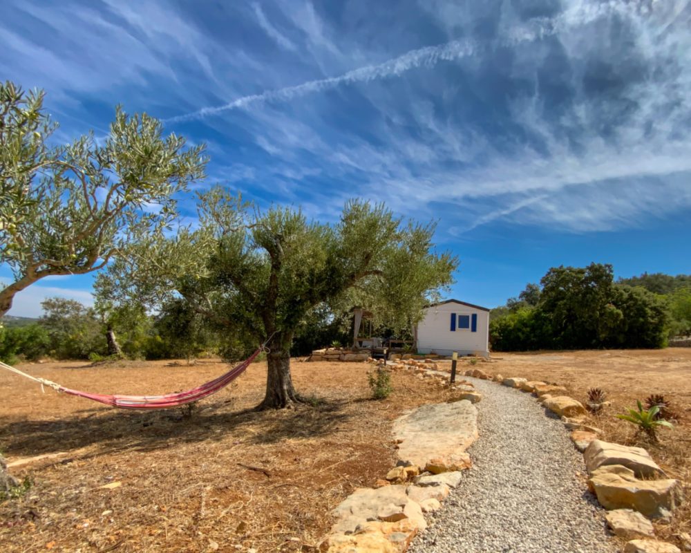 Ligging van casa movel Figo bij Monte ouro verde in Estoi. De Algarve. Portugal. Faro. Vakantiewoning.
